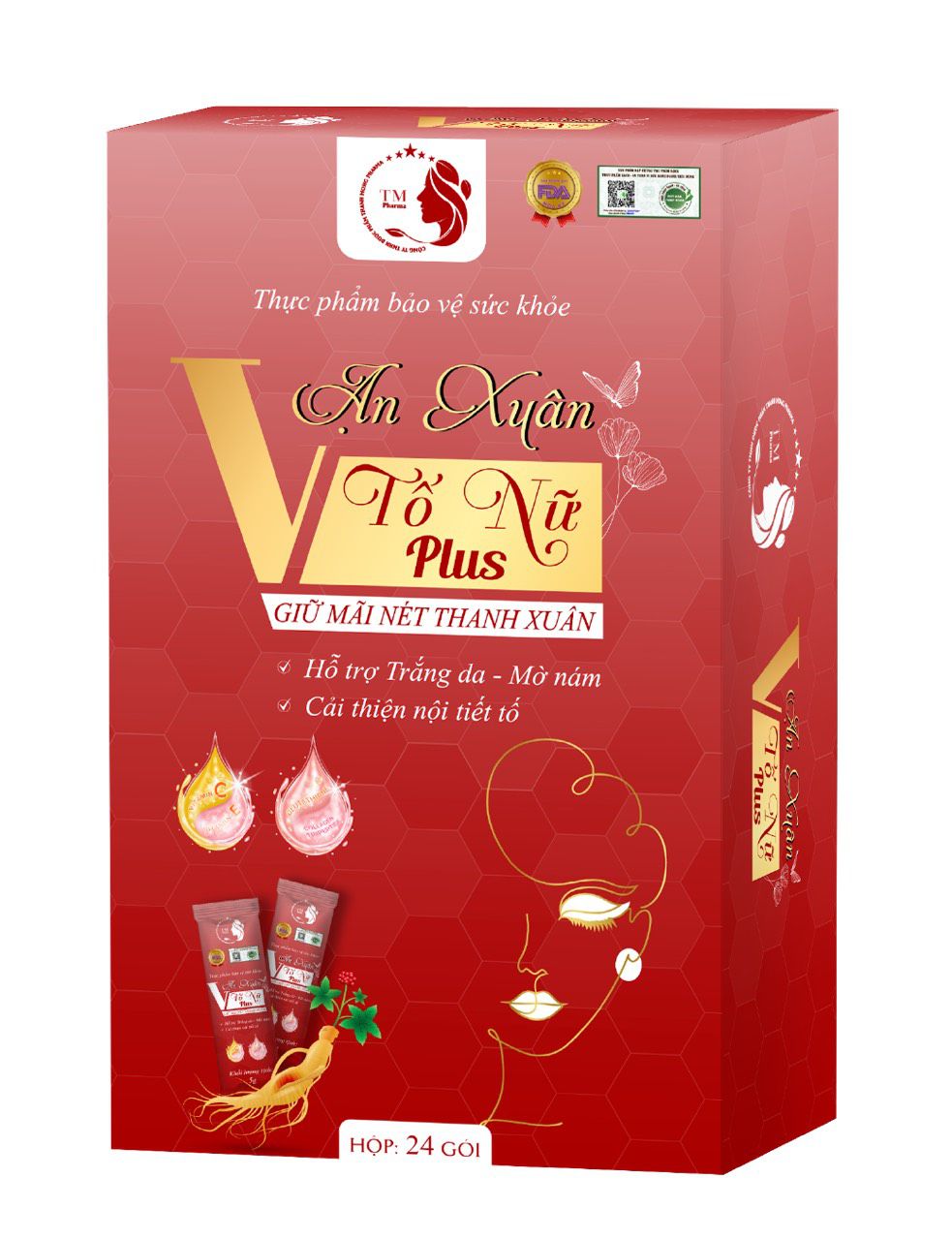 2 Hộp Vạn Xuân Tố Nữ Plus Cốm pha